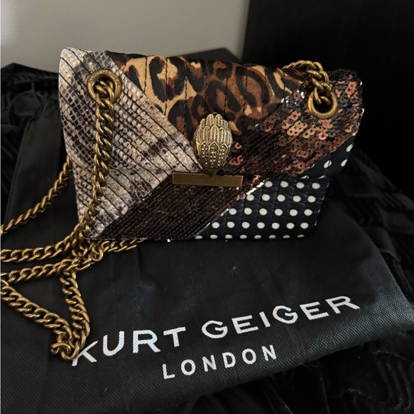 Kurt Geiger London Animal Print and Sequin Shoulder Bag - Picture 2 of 2